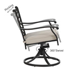 MAISON ARTS Cast Aluminum Dining Chairs/Patio Dining Set with Round Dining Table & 6 Cast Aluminum Patio Chairs