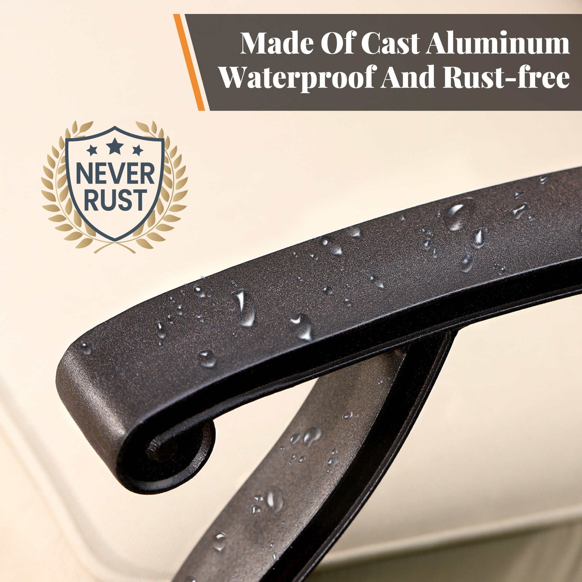 MAISON ARTS Cast Aluminum Dining Chairs/Patio Dining Set with Round Dining Table & 6 Cast Aluminum Patio Chairs