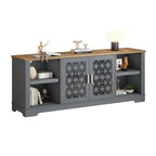 70 in. Rustic Decorative Floral Door TV Stand for up to 80 TVs