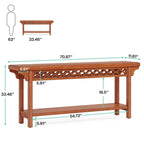 70.8 Inch Farmhouse Solid Wood Long Console Table Sofa Table