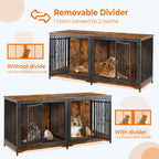 70.86'' Dog Crate Furniture Large Breed TV Stand with Cushion & Double Rooms (No Cushion)