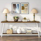 70.9 Inch Extra Long Sofa Table, Industrial Entry Console Table