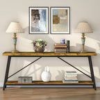 70.9 Inch Extra Long Sofa Table, Industrial Entry Console Table