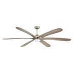 72-inch Driftwood 6-Blade Large DC Ceiling Fan with Light and Remote