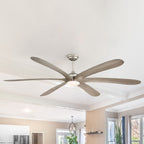 72-inch Driftwood 6-Blade Large DC Ceiling Fan with Light and Remote