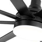 72 Large Ceiling Fans with LED Light Remote Control-8 Blade - 72 Inch