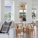 8-Light Modern Boho Large Drum Chandelier 24 inch Fabric Hourglass Hand-woven Chandelier in Gold/ Black for Dining/ Living Room