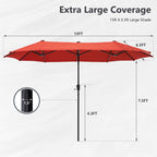 MAISON ARTS 8 PCS Patio Dining Set with 13ft Patio Umbrella