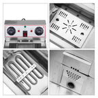 8.5QT Stainless Steel Faucet Single Tank Deep Fryer 1700W Max with Large Handle