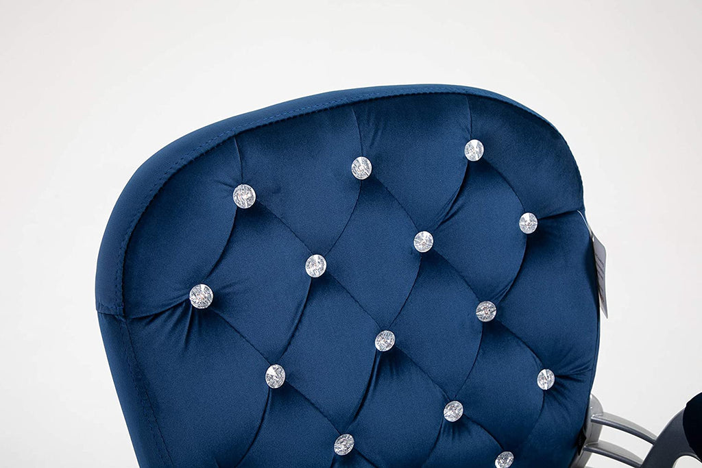 Blue Velvet Chesterfield Swivel Chair