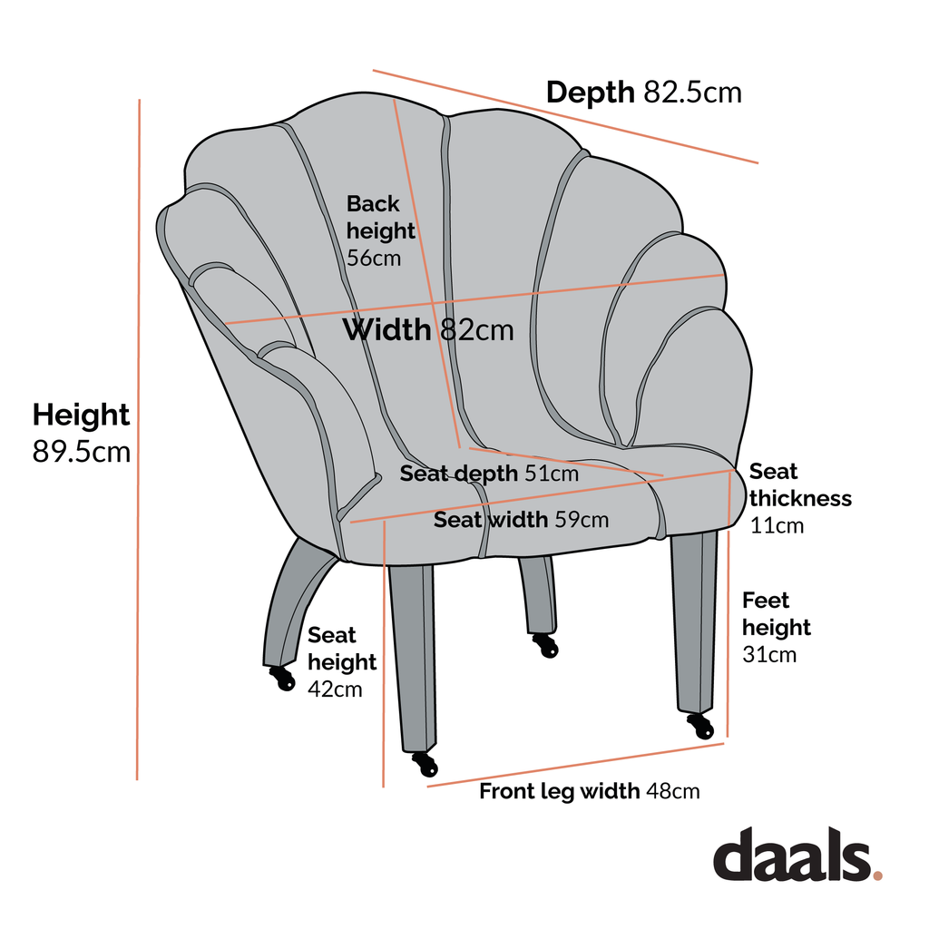 Barnard Scalloped Clam Chair, Sage Green Chenille