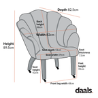 Barnard Scalloped Clam Chair, Mustard Chenille