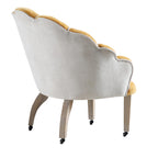 Barnard Scalloped Clam Chair, Mustard Chenille