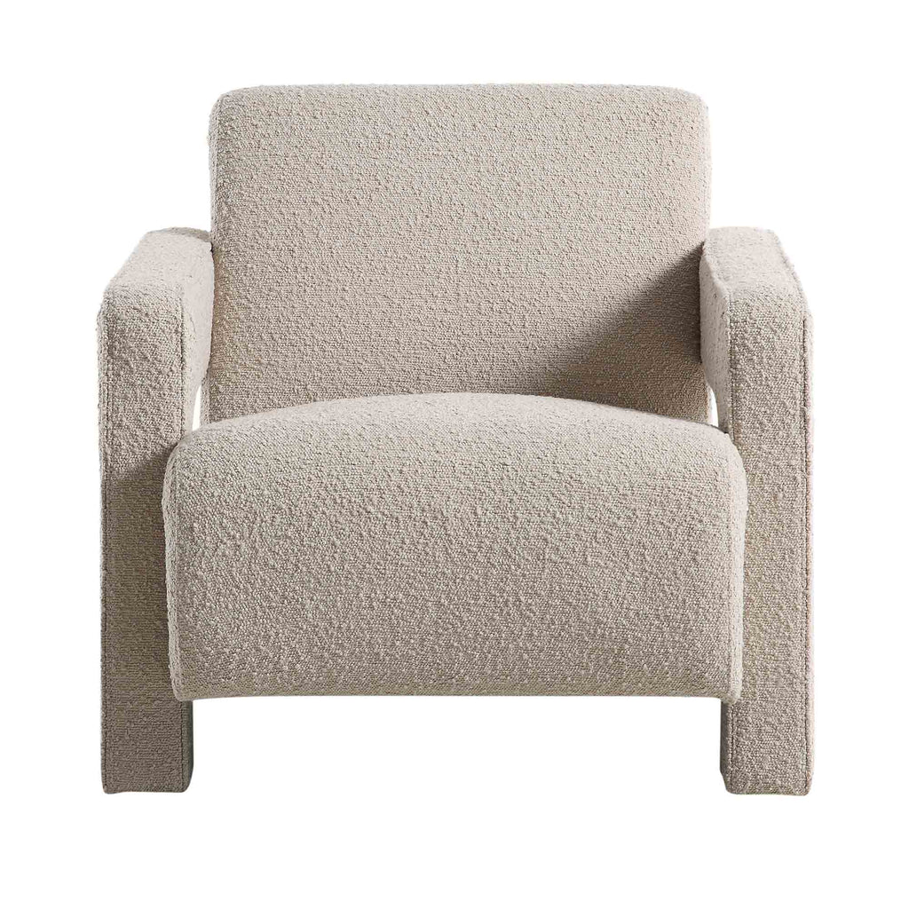 Brompton Sculptural Armchair, Taupe Boucle
