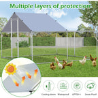 AECOJOY Large Metal Chicken Coop Run Walk-in Metal Chicken Cage