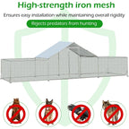 AECOJOY Large Metal Chicken Coop Run Walk-in Metal Chicken Cage