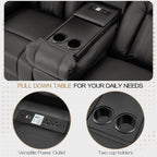 AECOJOY Recliner Sofa Manual RV Reclining Couch PU Home Theater Seating w/ Console