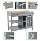 AVAWING 42 Rolling Kitchen Island Microwave Cabinet Trolley Cart