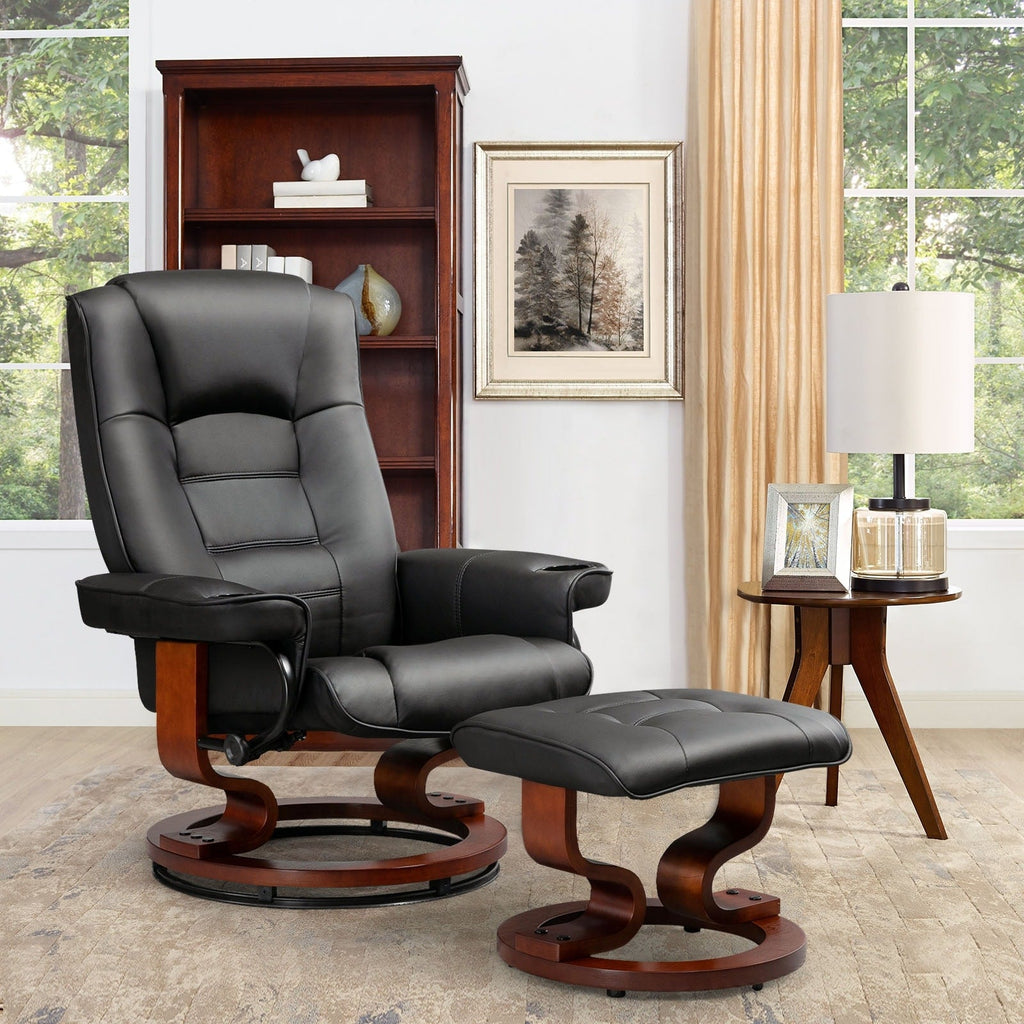 AVAWING Recliner Chair with Ottoman Swivel Design