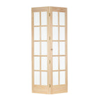 AWC Traditional Divided Glass Unfinished Pine 36-inch Bifold Door