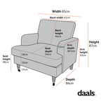 Brigette Grey Velvet Armchair with Antique Brass Castor Legs