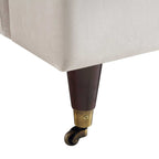 Brigette Beige Velvet Armchair with Antique Brass Castor Legs