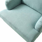 Brigette Mint Soft Brushed Fabric Armchair with Antique Brass Castor Legs