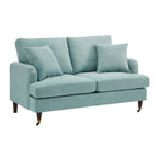Brigette 2-Seater Mint Soft Brushed Sofa with Antique Brass Castor Legs
