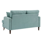 Brigette 2-Seater Mint Soft Brushed Sofa with Antique Brass Castor Legs