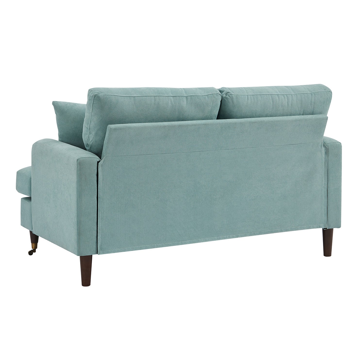 Brigette 2-Seater Mint Soft Brushed Sofa with Antique Brass Castor Legs