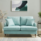 Brigette 2-Seater Mint Soft Brushed Sofa with Antique Brass Castor Legs