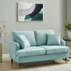 Brigette 2-Seater Mint Soft Brushed Sofa with Antique Brass Castor Legs