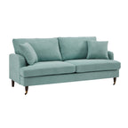 Brigette 3-Seater Mint Soft Brushed Sofa with Antique Brass Castor Legs