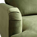 Brigette Olive Green Velvet Armchair with Antique Brass Castor Legs