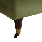 Brigette Olive Green Velvet Armchair with Antique Brass Castor Legs