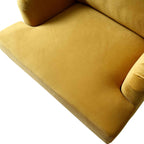 Brigette Mustard Velvet Armchair with Antique Brass Castor Legs