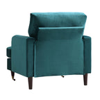 Brigette Teal Velvet Armchair with Antique Brass Castor Legs