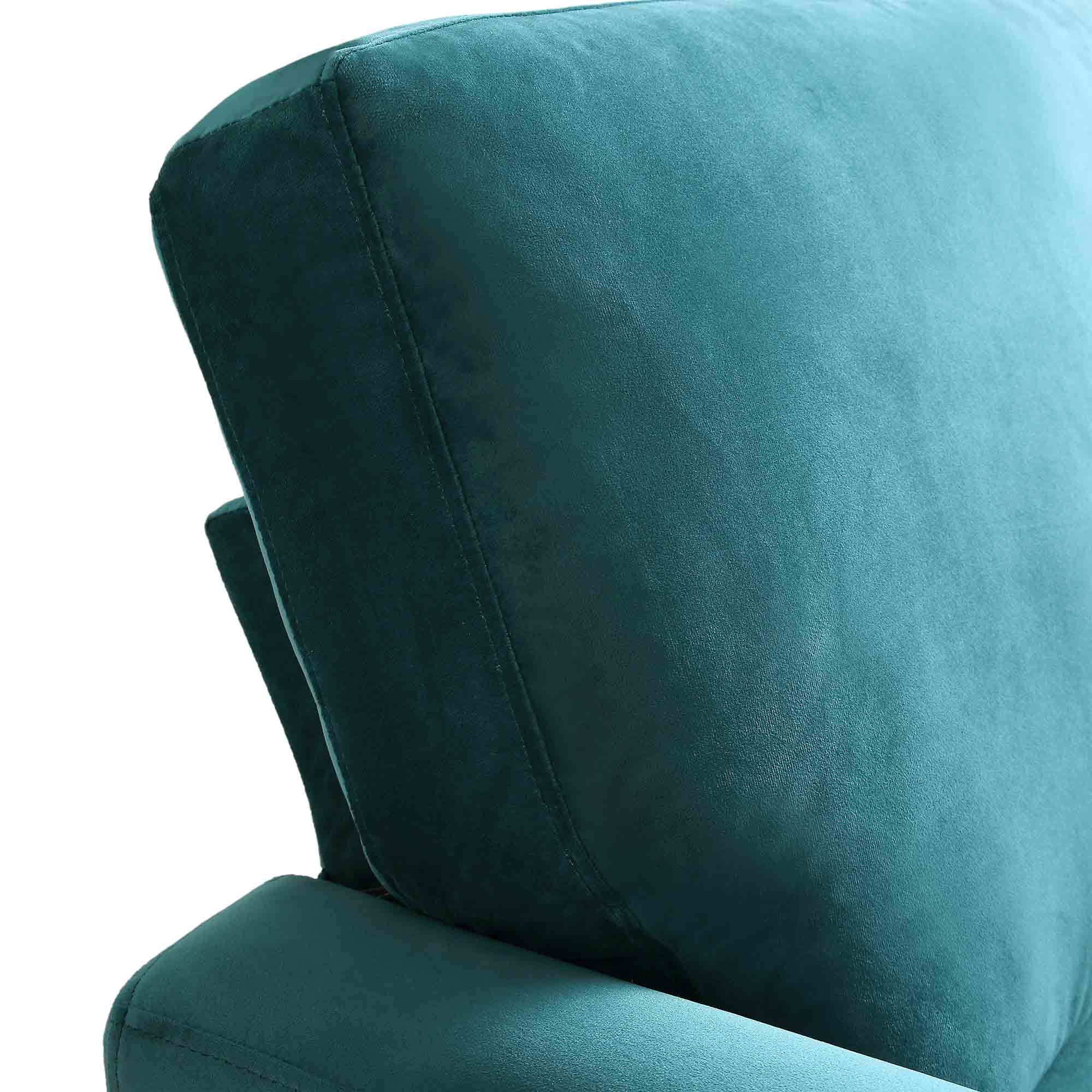 Brigette Teal Velvet Armchair with Antique Brass Castor Legs