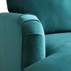 Brigette Teal Velvet Armchair with Antique Brass Castor Legs