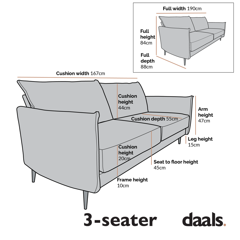 Bari Flax Blue Fabric Sofa