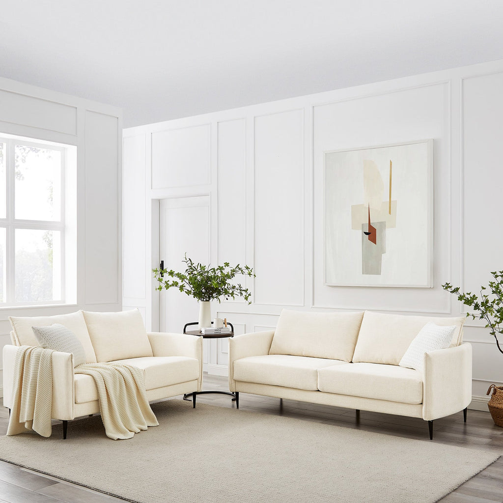 Bari Beige Woven Fabric Sofa