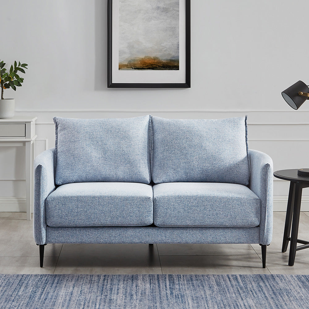 Bari Flax Blue Fabric Sofa
