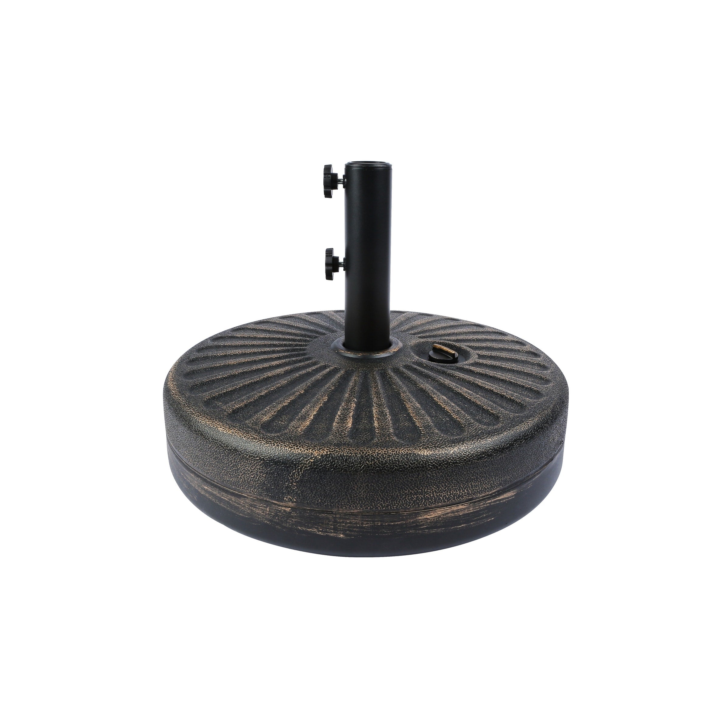 Lopes 9-foot Patio Umbrella with Bronze Finish Base Weight Stand Included