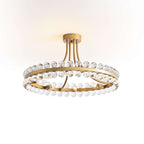 Elvira 8-Light Wagon Wheel Crystal Semi-Flush Mount