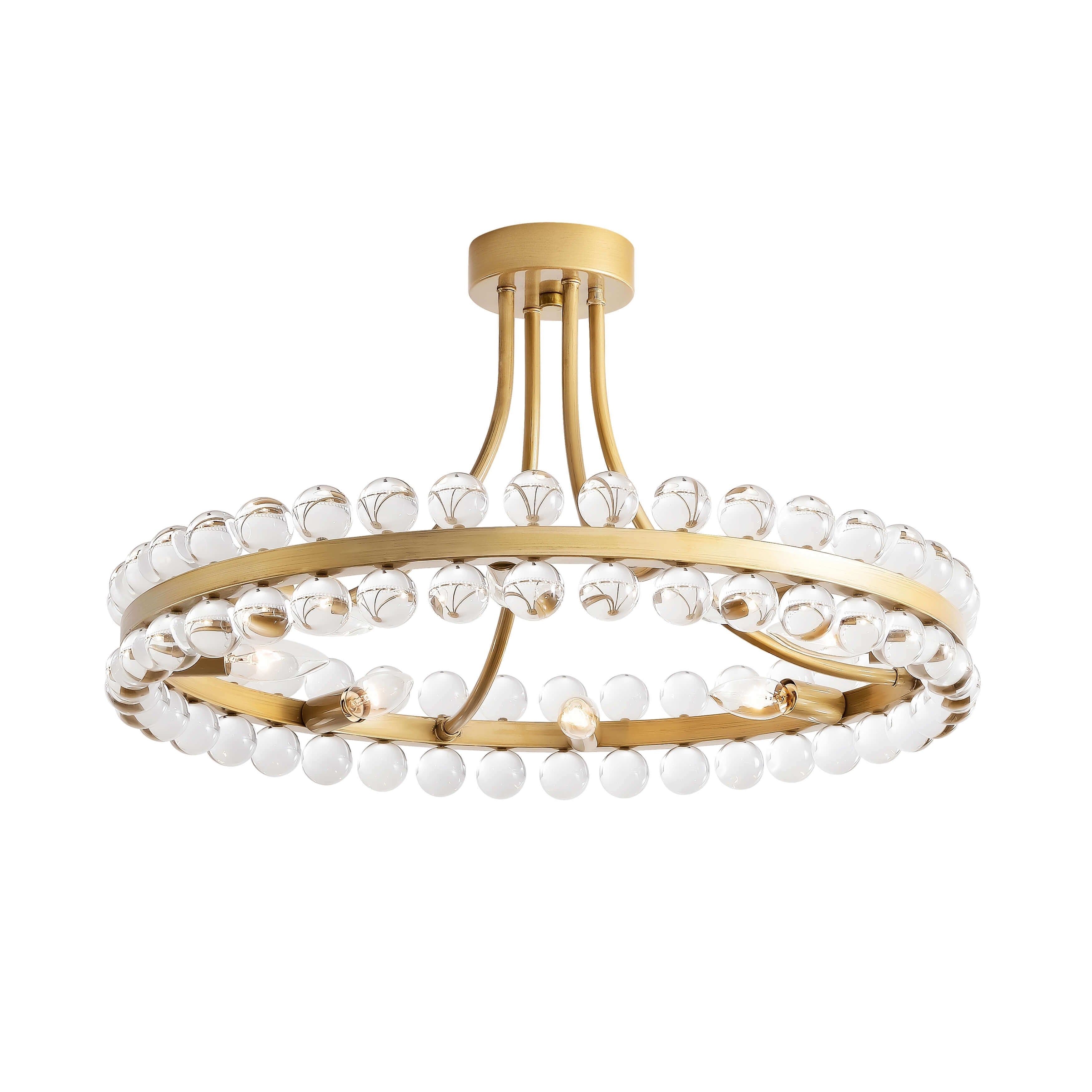 Elvira 8-Light Wagon Wheel Crystal Semi-Flush Mount