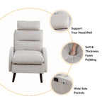 HOMYKA Accent Lounge Chair with Adjustable Backrest Storage Ottoman