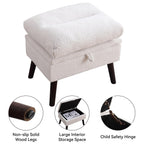 HOMYKA Accent Lounge Chair with Adjustable Backrest Storage Ottoman