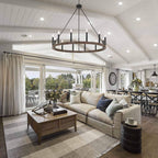 Acroma 12-light Farmhouse 40In Wagon Wheel Chandelier with UL - 40'' D x 138'' H