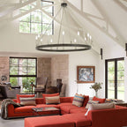 Acroma 12-light Farmhouse 40In Wagon Wheel Chandelier with UL - 40'' D x 138'' H