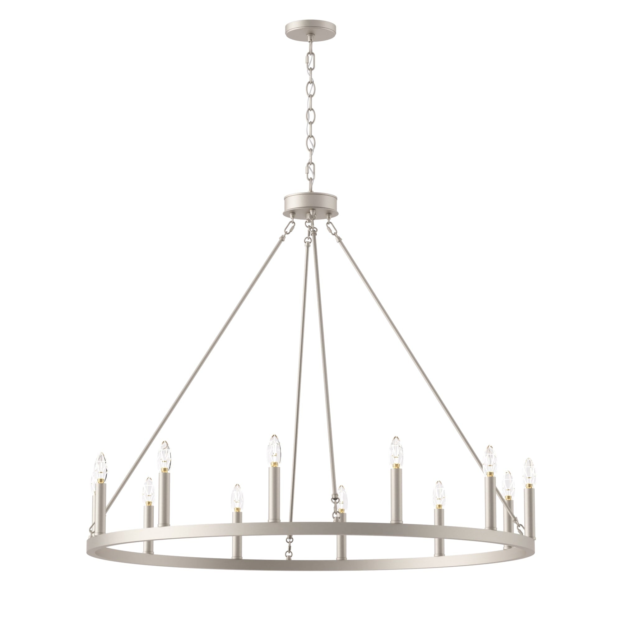 Acroma 12-light Farmhouse 40In Wagon Wheel Chandelier with UL - 40'' D x 138'' H